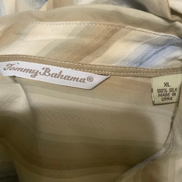 Tommy Bahama Stripe Shirt Men XL Long Sleeve Silk Button Up Summer Casual Preppy - Picture 5 of 5